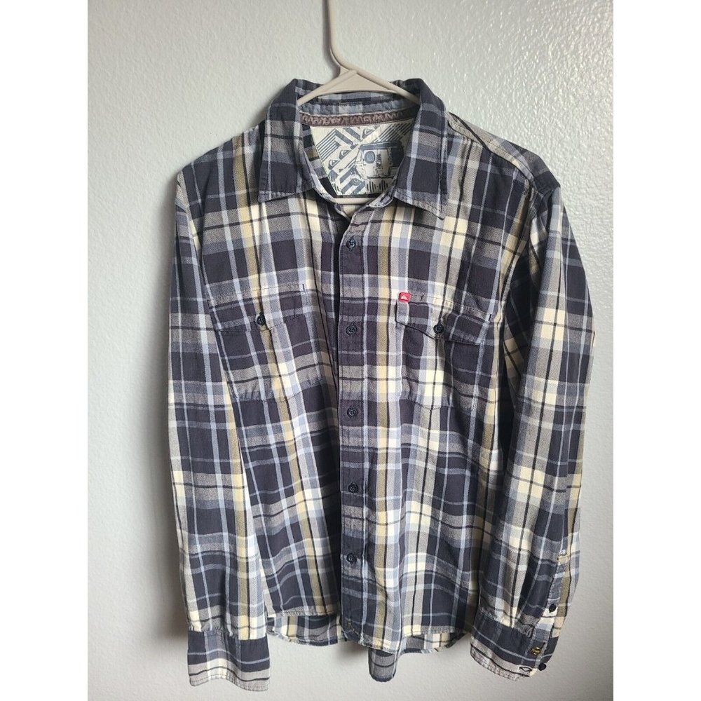 Used Quicksilver button up plaid shirt